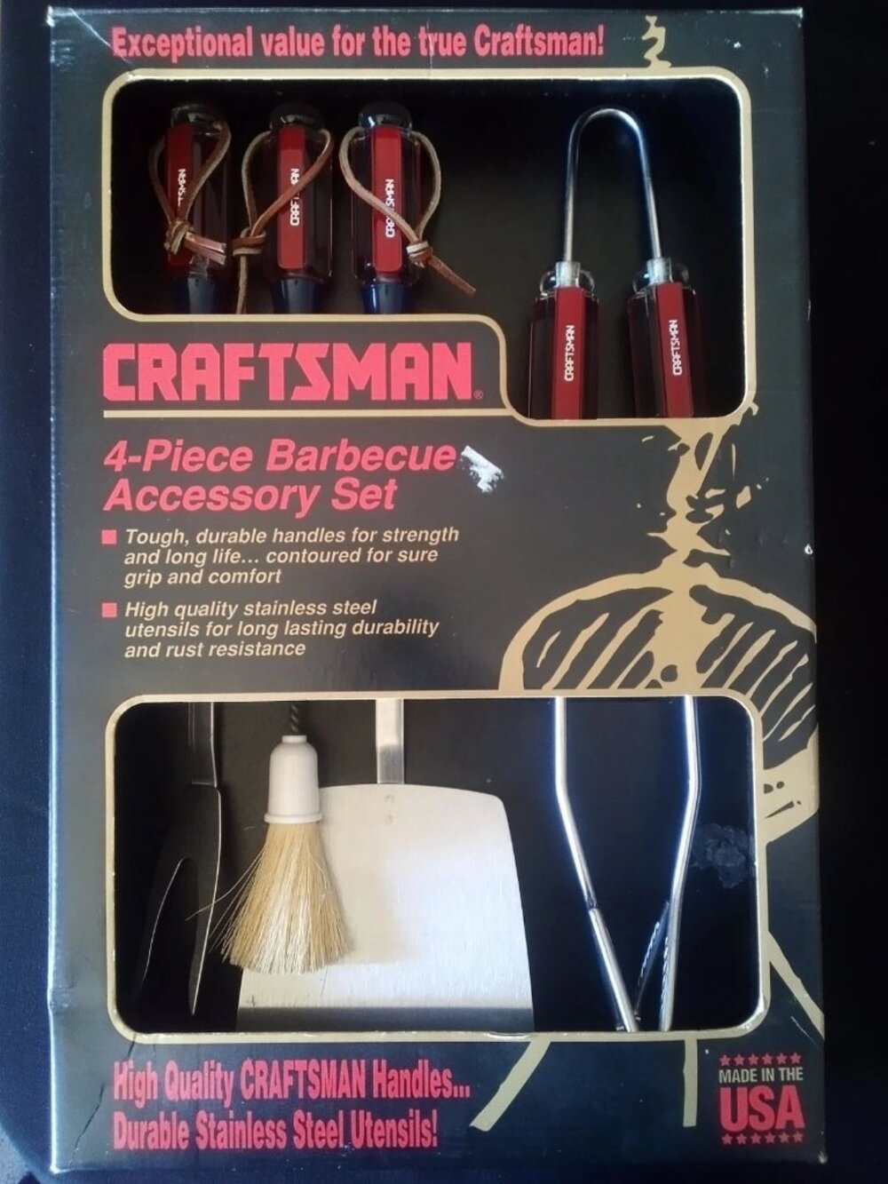 Craftsman 4-Piece Stainless Steel Barbecue Accessory Set 941258 Made In USA